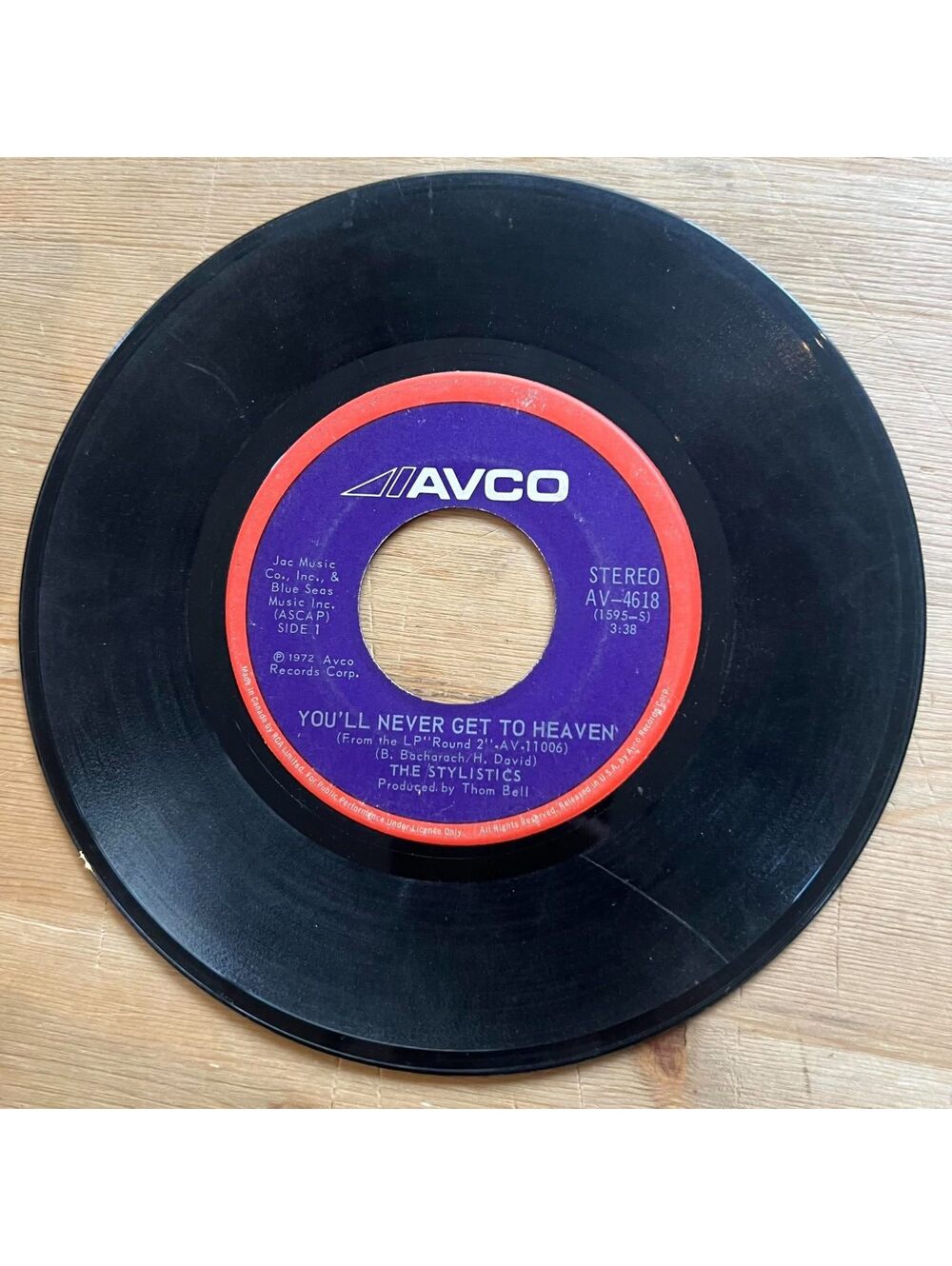 The Stylistics - You'll never get to Heaven/If you don't watch Out 45rpm VG+ R19